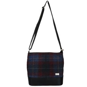 EUC Mucros Made in Ireland Plaid Wool and Leather Crossbody Shoulder Bag